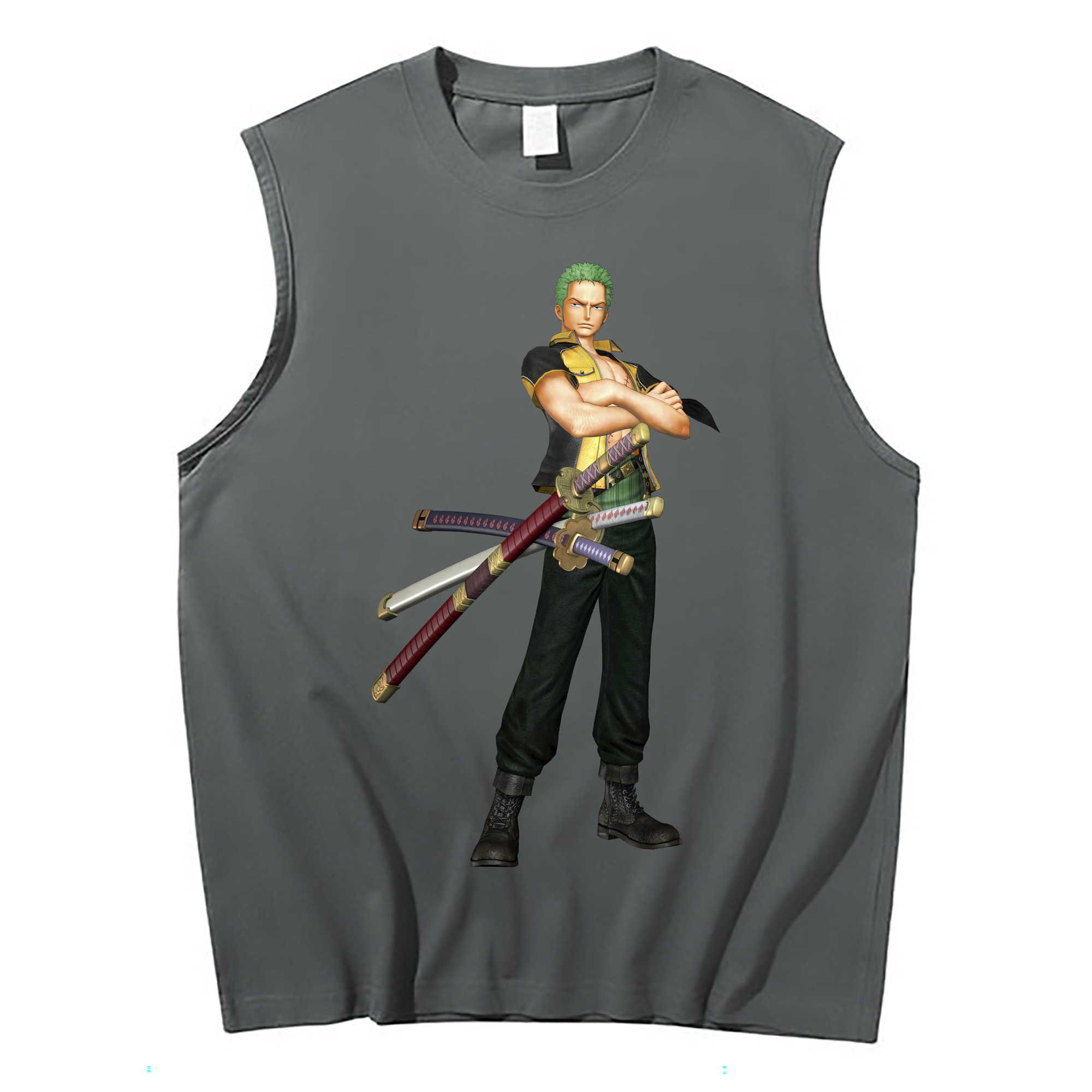 ワンピース ロロノア・ゾロ ONE PIECE Roronoa Zoro コットン100％タンクトップ（フロントプリント）